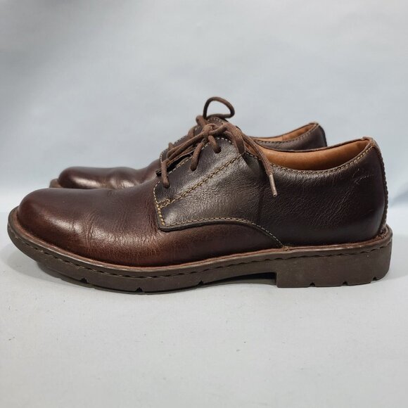 Clarks Stratton Way Brown Leather Oxfords Mens Shoes Size 8M - Picture 2 of 11